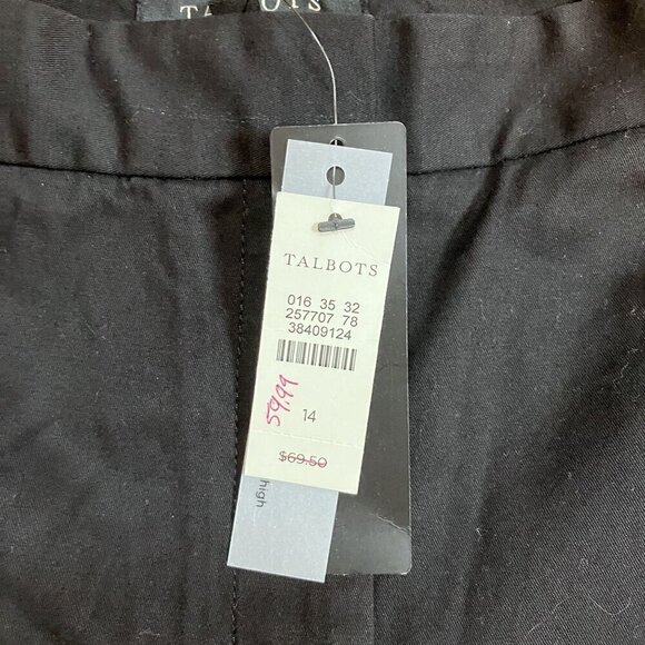 Talbots NWT Black Signature Mid-Rise Straight Leg Cropped Pants Size 14 - Picture 2 of 7